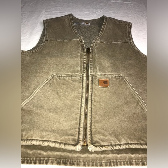 Carhartt Men's XL Brown Sherpa Lined Duck Canvas Vest - Picture 3 of 16